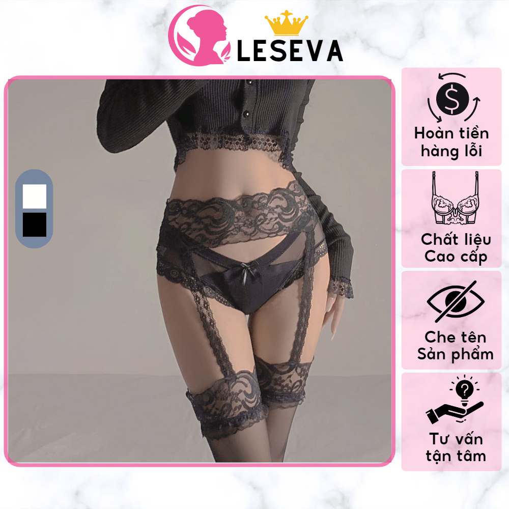 Quần tất đùi ren lưới sexy phối dây kẹp tất bản lưng chống tụt garter cho nữ - PK05