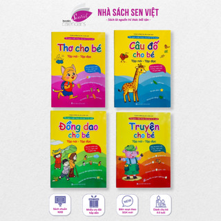 Sách – combo 4 cuốn tủ sách tiềm thức cho bé 0-6 tuổi – đồng dao, thơ, truyện, câu đố cho bé tập nói, tập đọc
