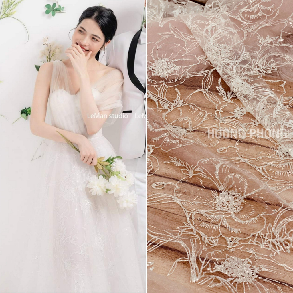 Vải ren kim tuyến 5121