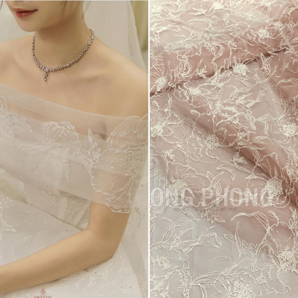 Vải ren kim tuyến 5121