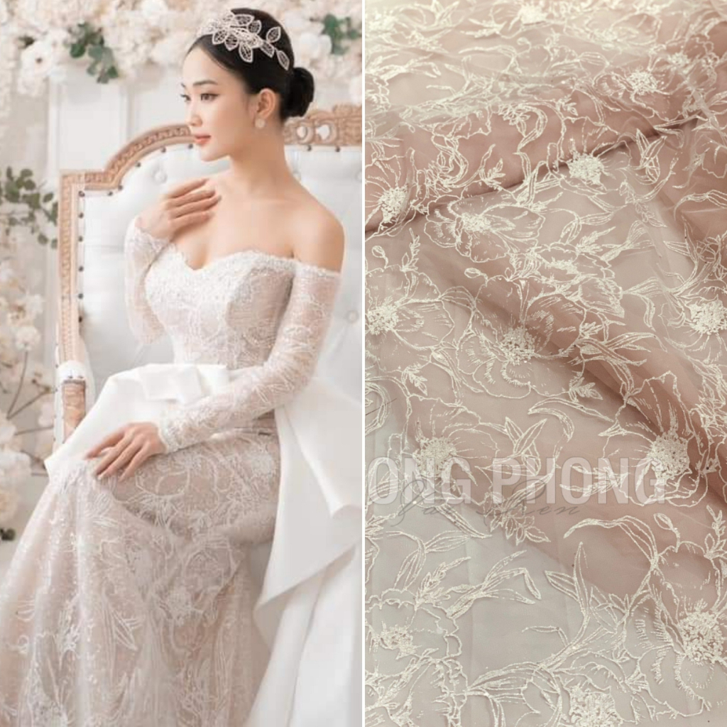 Vải ren kim tuyến 5121