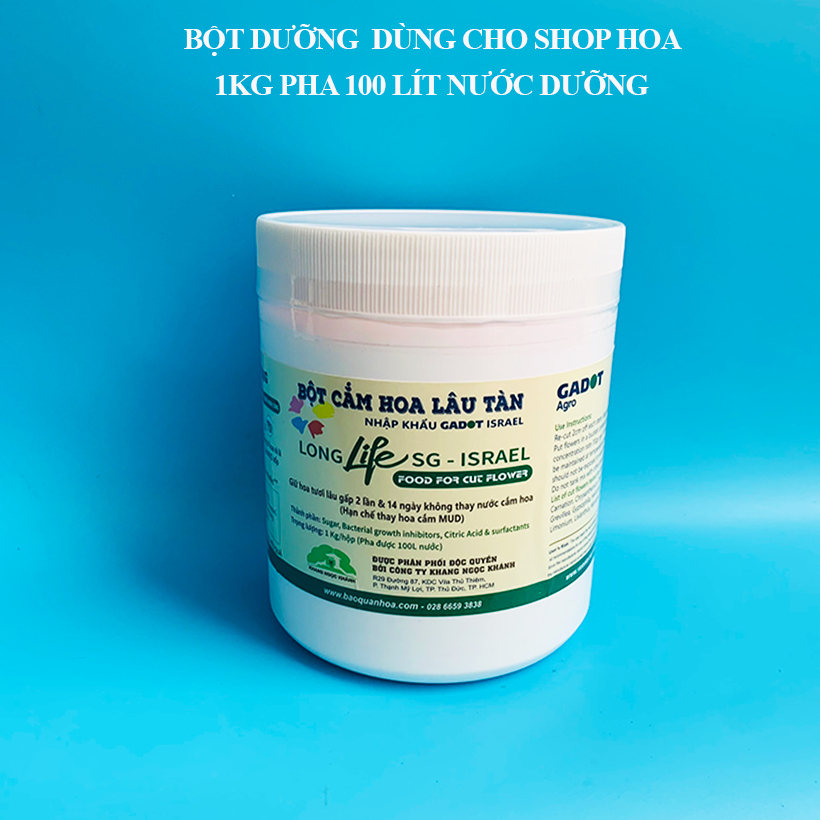 1 KG Bột dưỡng hoa tươi lâu tàn LONGLIFE nhập khẩu Israel - dành cho shop hoa bảo quản hoa cắm lẵng tươi lâu