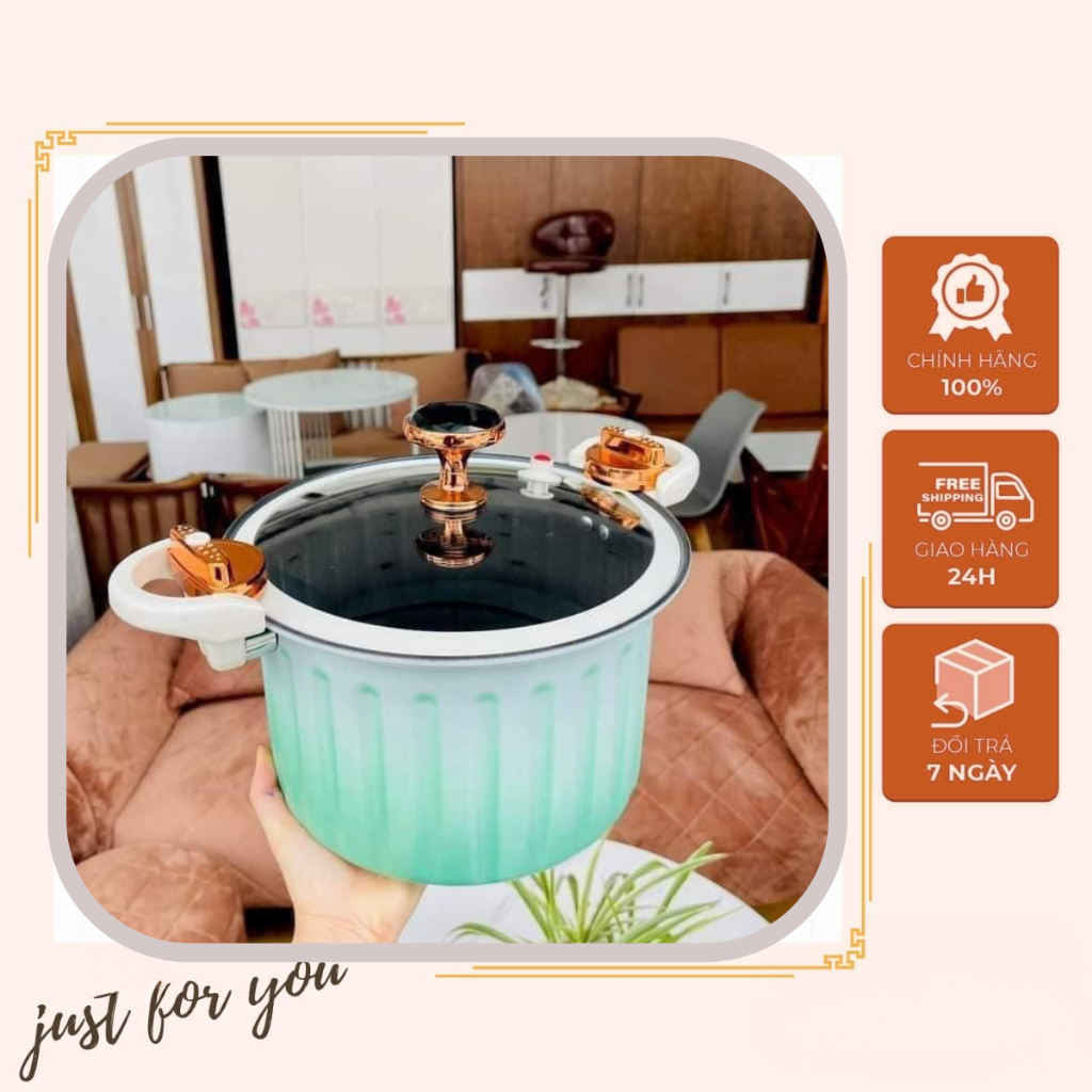 Nồi Áp Suất ROMAN HOLIDAY 28cm 10Lit Dùng Cho Nhiều Loại Bếp Như Bếp Từ , Cơ Chế Làm Nóng Tuần Hoàn Vì Ap Đóng Kín