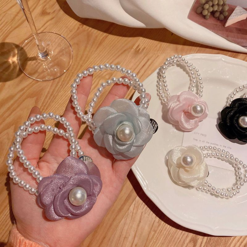 Dây Buộc Tóc Cao Su Vải Hình Hoa Phong Cách Nhật Hàn Mới Cho Nữ