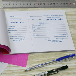 Giấy Giới Thiệu 1 liên Cuốn 50 Tờ - Văn Phòng Phẩm Thu