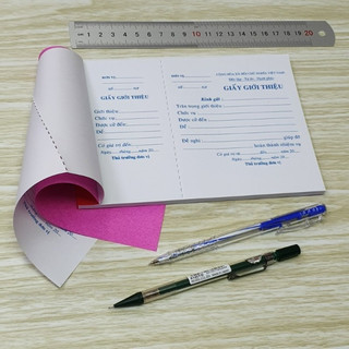 Giấy Giới Thiệu 1 liên Cuốn 50 Tờ - Văn Phòng Phẩm Thu