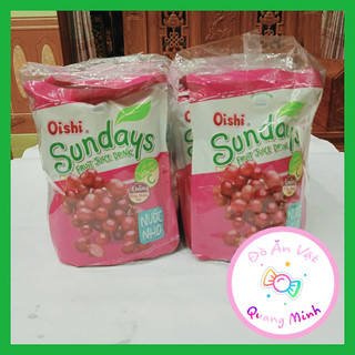 Bán sỉ nước Nho Sundays Oishi bịch 10 gói 180ml thơm mát giải nhiệt mùa hè, đồ ăn vặt cổng trường hot nhất