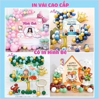 Set Trang Trí Sinh Nhật - Nền Vải Cao Cấp [TẶNG 6 MÓN]