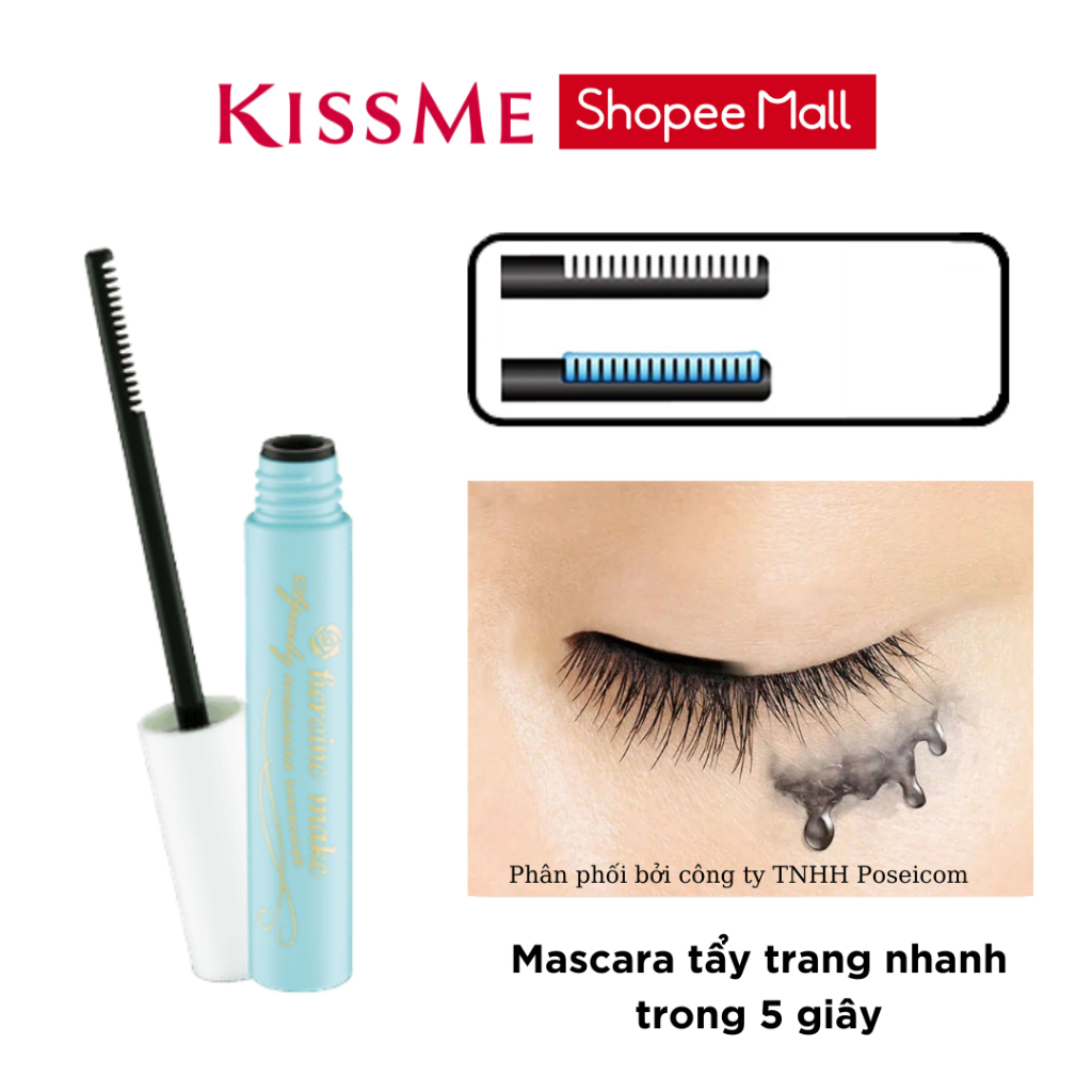 Mascara Tẩy Trang Kissme Heroine Make Speedy Mascara Remover MINI Size 4ml Không Kích Ứng