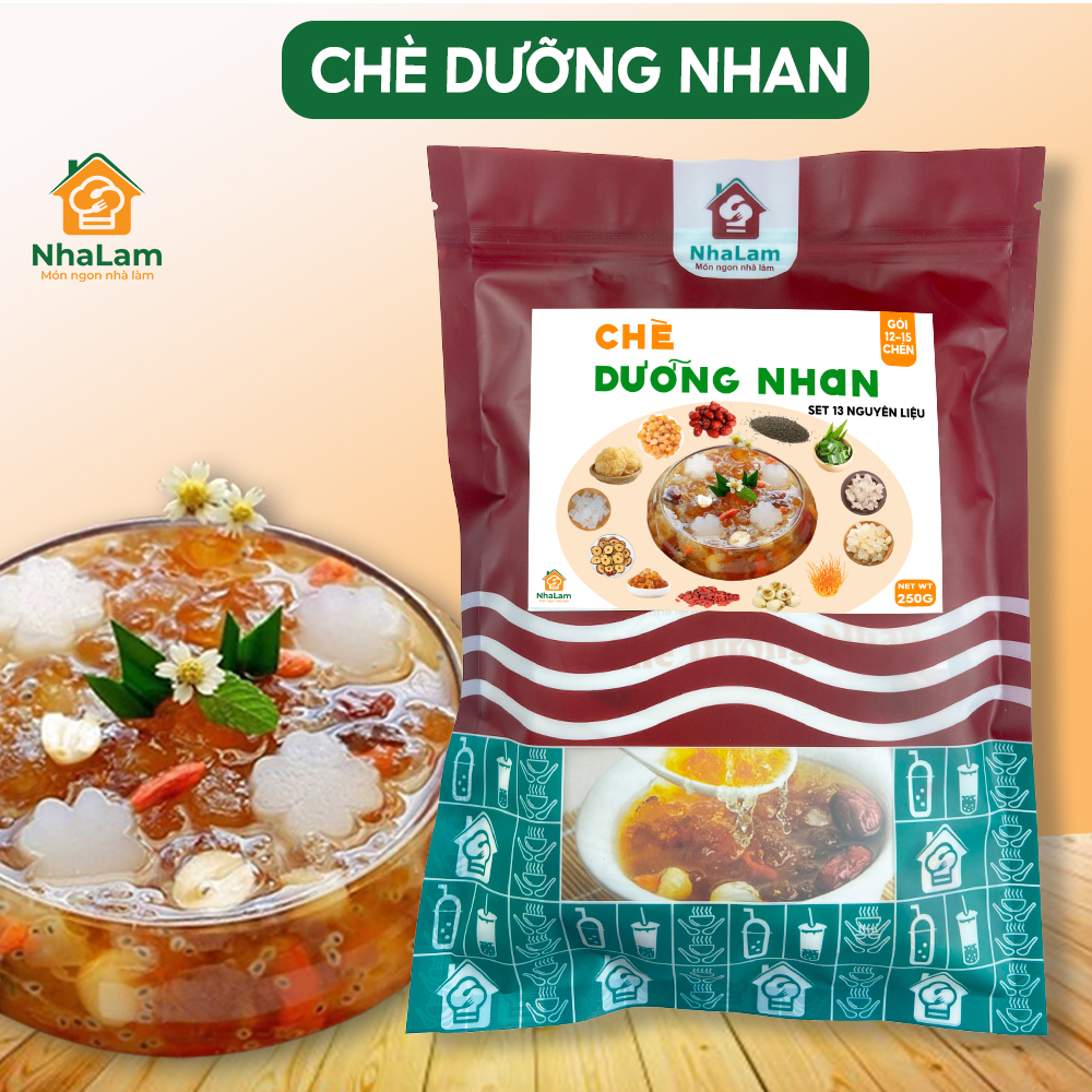 Chè Dưỡng Nhan Set Nguyên Liệu Thơm Ngon, Bổ Dưỡng 15 Chén NHALAM FOOD 