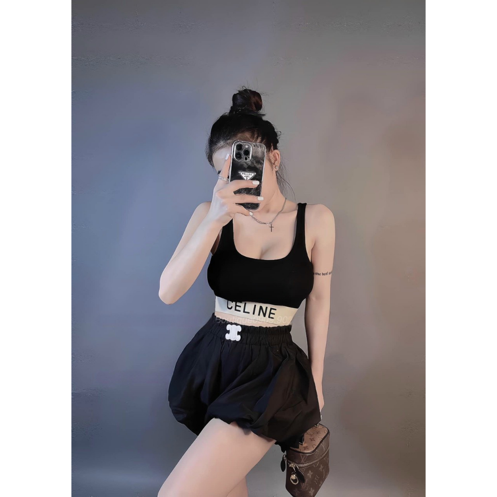 Set bộ đồ nữ 2 dây croptop mix quần ống rộng xinh xắn dành cho các nàng diện ở nhà, đi chơi siêu xinh