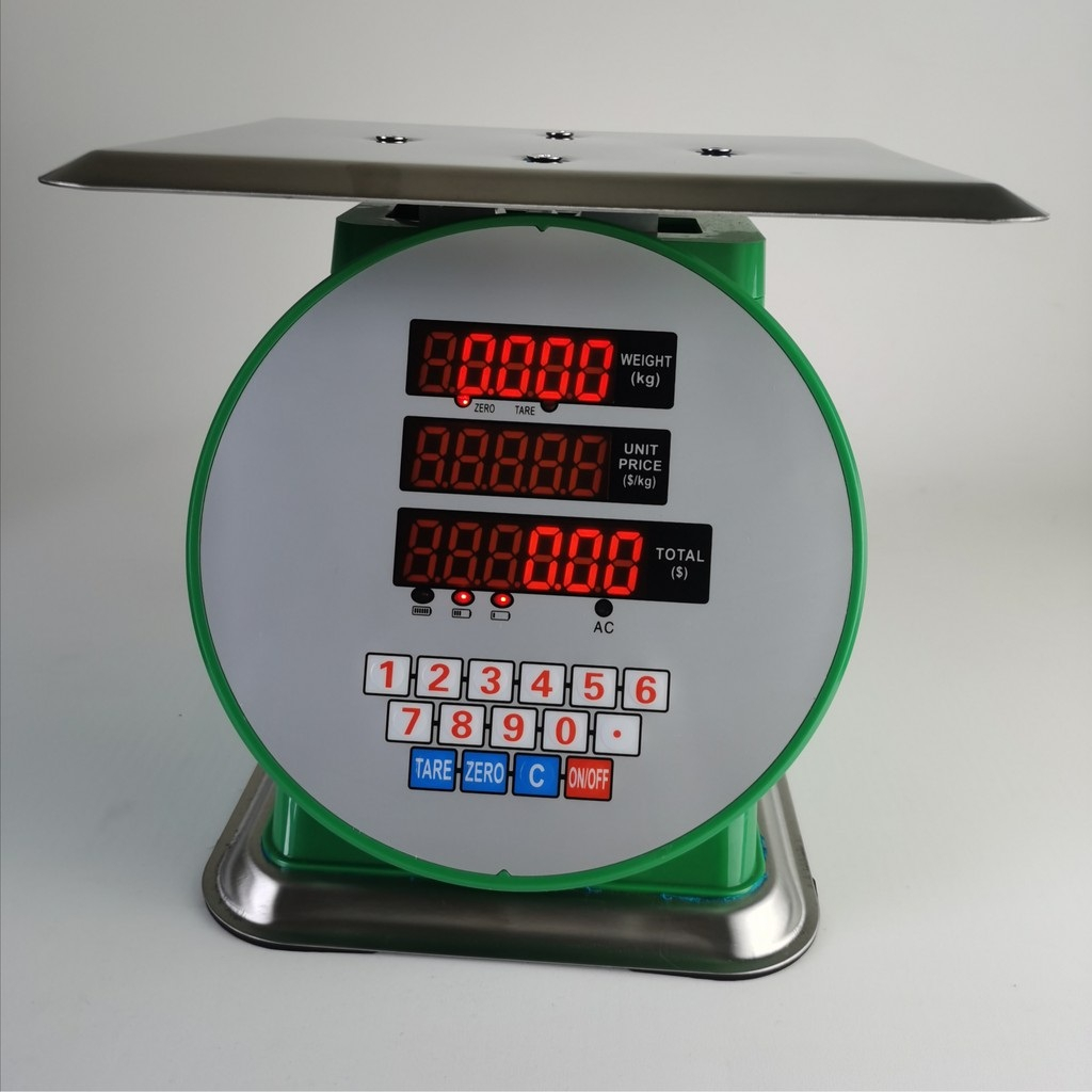 CÂN ĐIỆN TỬ TÍNH TIỀN INOX 60KG KIỂU CÂN KIM ĐỒNG HỒ NHƠN HÒA