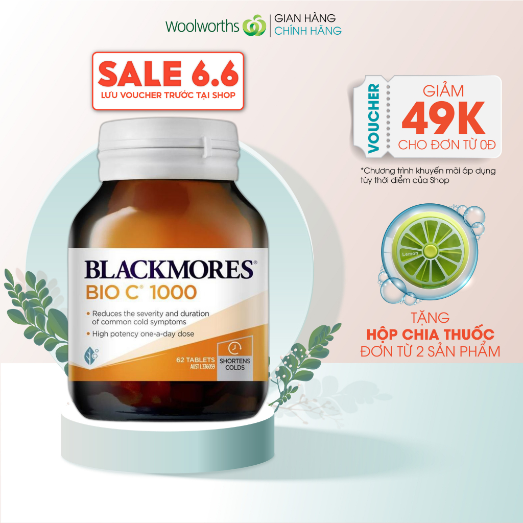 Viên uống bổ sung Vitamin C Blackmores Bio C 1000mg giúp tăng cường đề