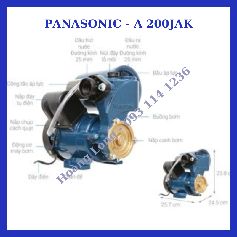 Máy bơm tăng áp 200W Panasonic A-200JAK Chính hãng