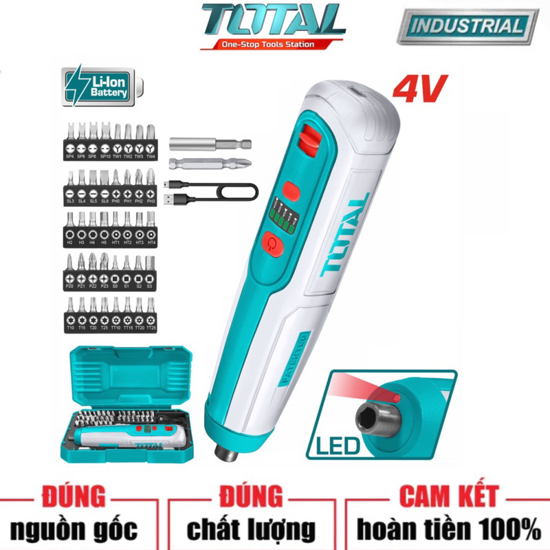 TOTAL Máy siết vít dùng pin Lithium-ion 4V TSDLI0403