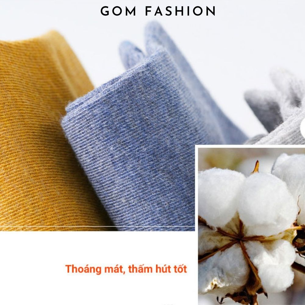 Tất cổ ngắn nam nữ trơn basic GOMTAT đủ màu, chất liệu cotton hút ẩm khử mùi thoáng khí mềm mại êm chân  -CB023-1DOI