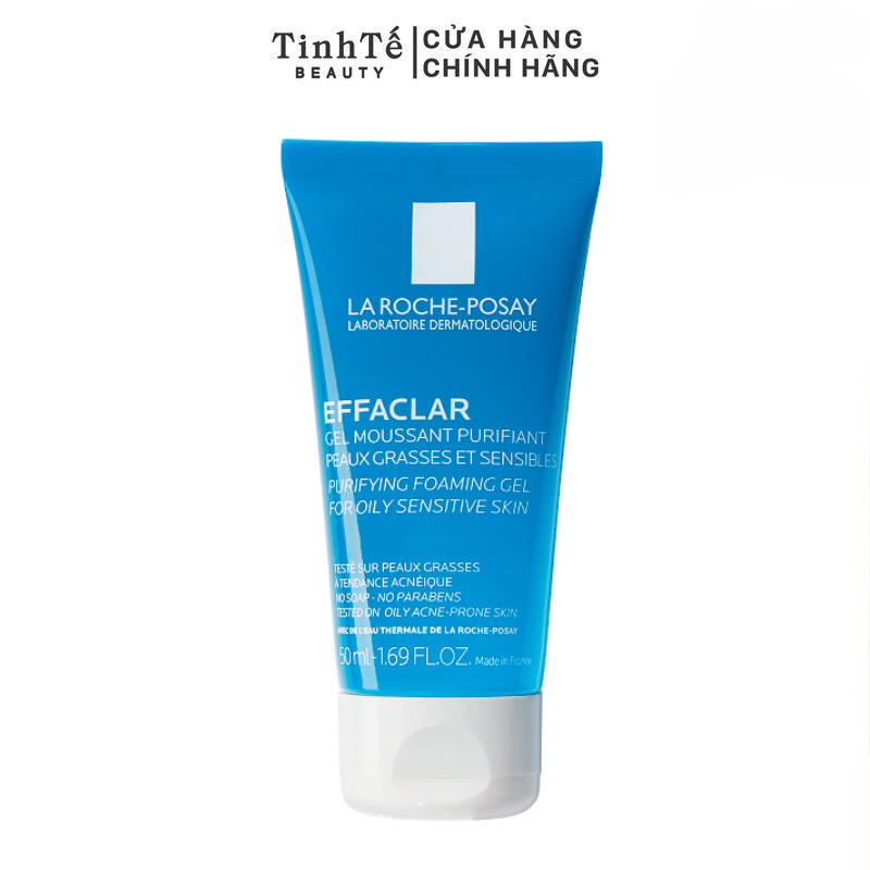 Gel rửa mặt tạo bọt làm sạch & giảm nhờn cho da dầu nhạy cảm La Roche-Posay Effaclar Purifying Foaming Gel 50ml