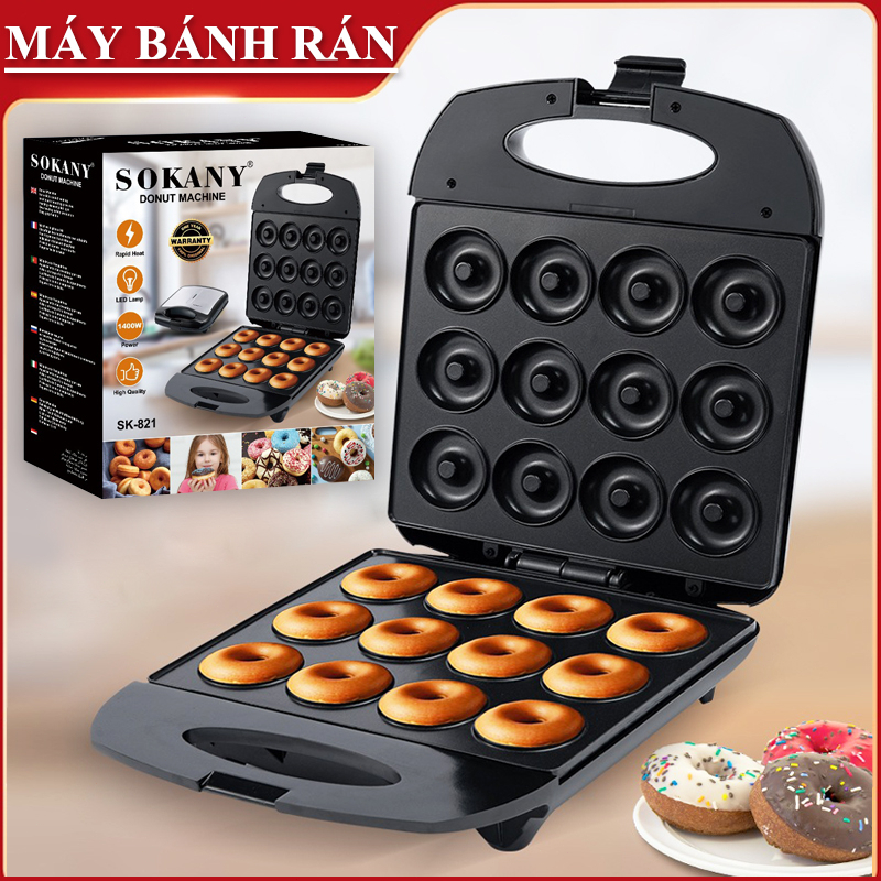 SOKANY-12 lỗ Máy bánh rán Máy làm bánh Máy bánh quế Máy làm bánh sandwich Máy ăn sáng Máy nướng bánh mì