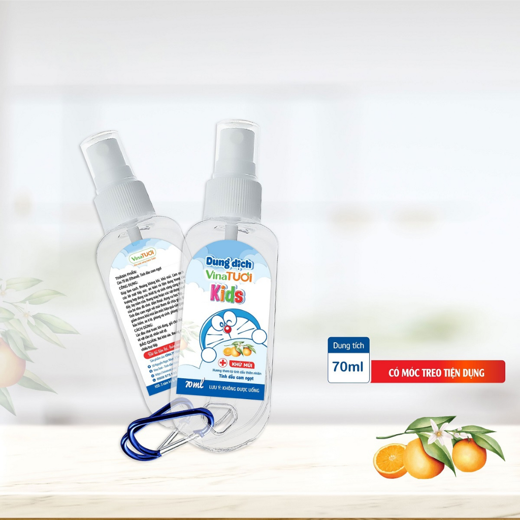 Nước Rửa Tay Sát Khuẩn Cho Bé VINA TƯƠI Kids 70ml Chai Nước Dung Dịch Diệt Khuẩn DUNG DỊCH SÁT KHUẨN CHO BÉ