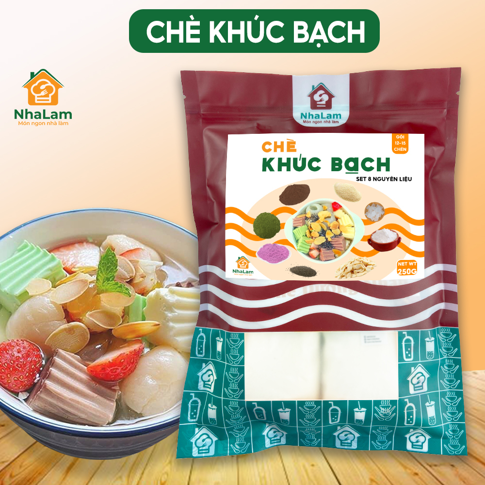 Chè Khúc Bạch Set Nguyên Liệu 15 Chén Thơm Ngon NHALAM FOOD (Kèm Công Thức)