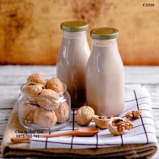 Chai thuỷ tinh 300ml nắp thiếc vàng đồng