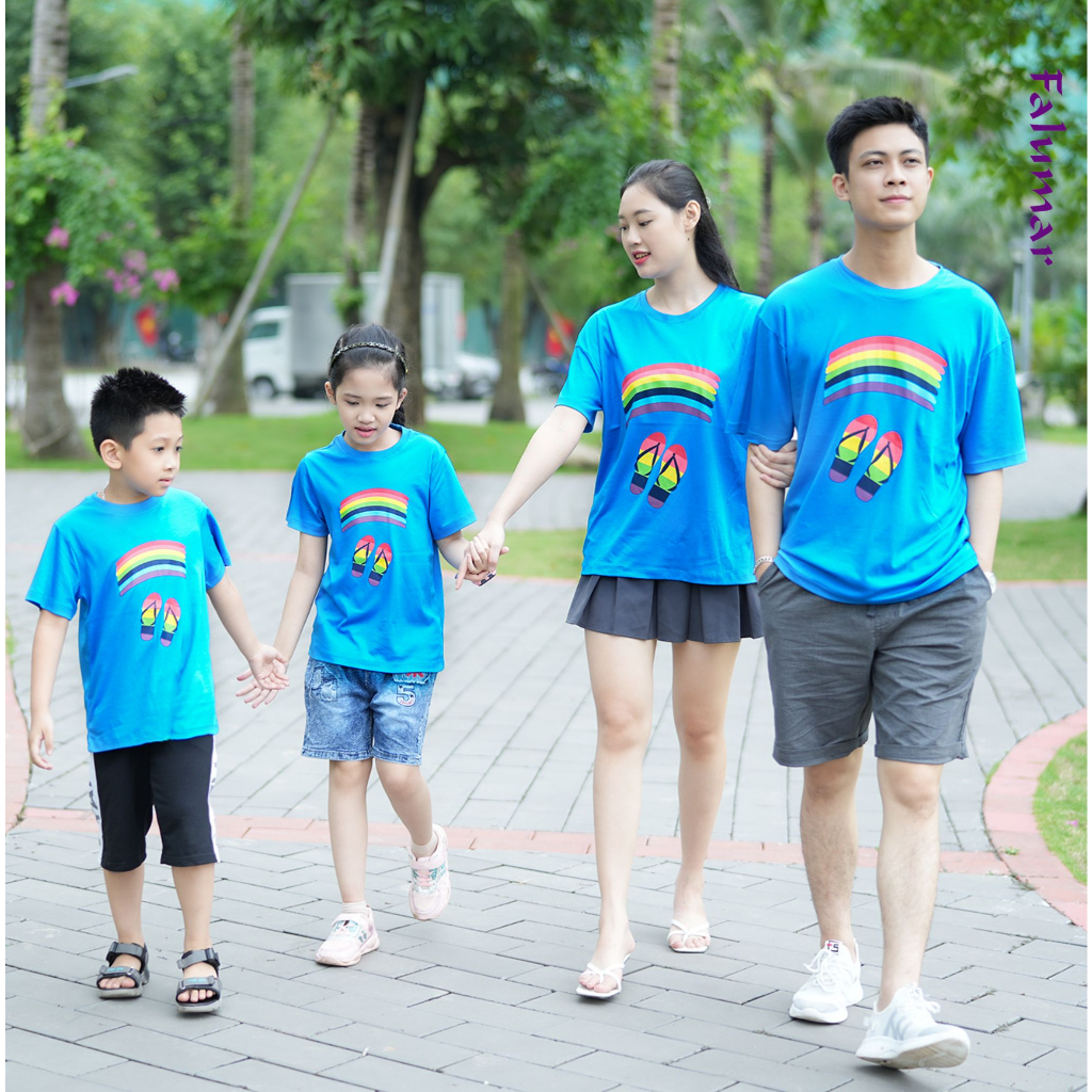 Áo phông gia đình, áo thun cặp đôi nam nữ, áo phông đi biển Falumar chất Cotton