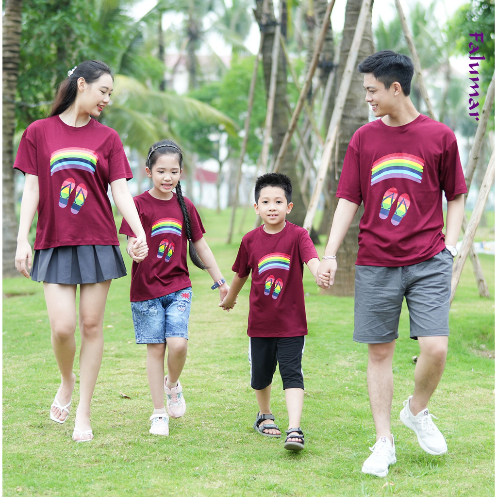 Áo phông gia đình, áo thun cặp đôi nam nữ, áo phông đi biển Falumar chất Cotton