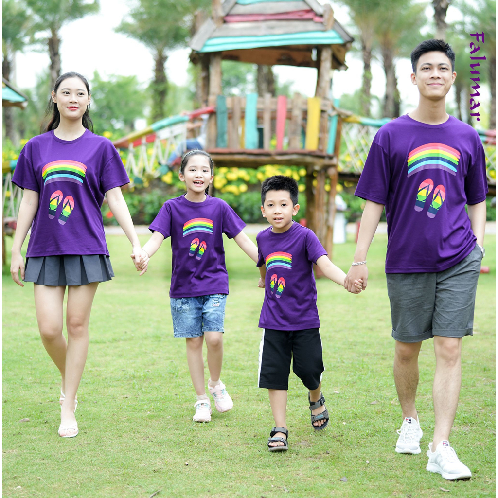 Áo phông gia đình, áo thun cặp đôi nam nữ, áo phông đi biển Falumar chất Cotton