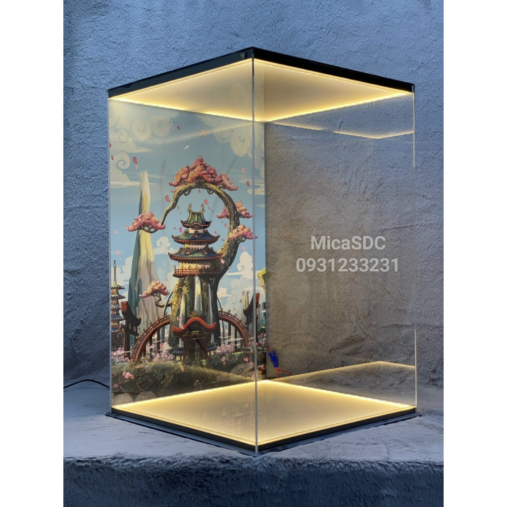 Hộp mô hình gắn led full đế nóc - Hộp trưng bày mô hình gundam