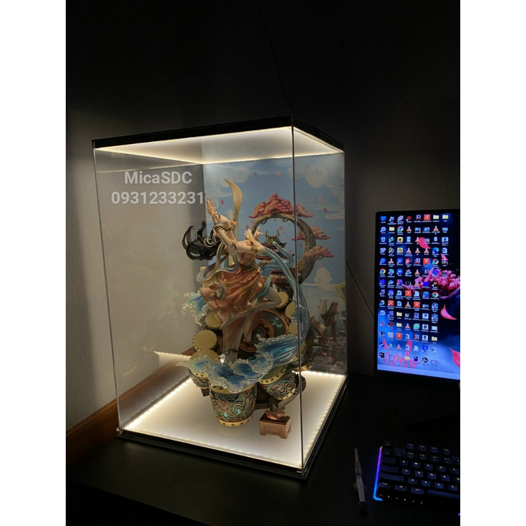 Hộp mô hình gắn led full đế nóc - Hộp trưng bày mô hình gundam