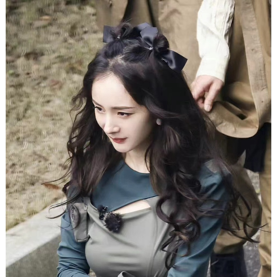 Kẹp Tóc Hình Nơ Màu Đỏ / Đen Phong Cách Hàn Quốc