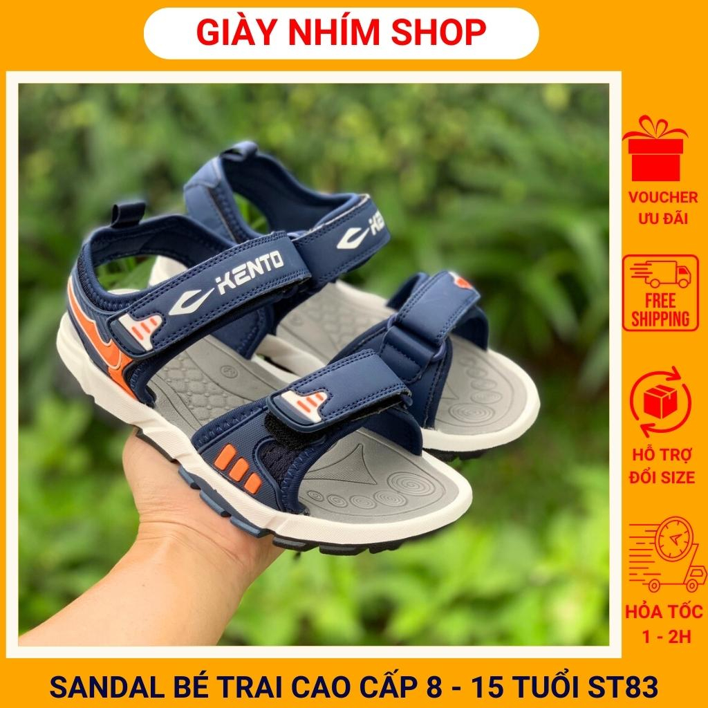 Sandal bé trai học sinh nam tiểu trung học cao cấp KENTO Việt Nam Xuất Khẩu dáng thể thao thời trang đi học đi biển ST83