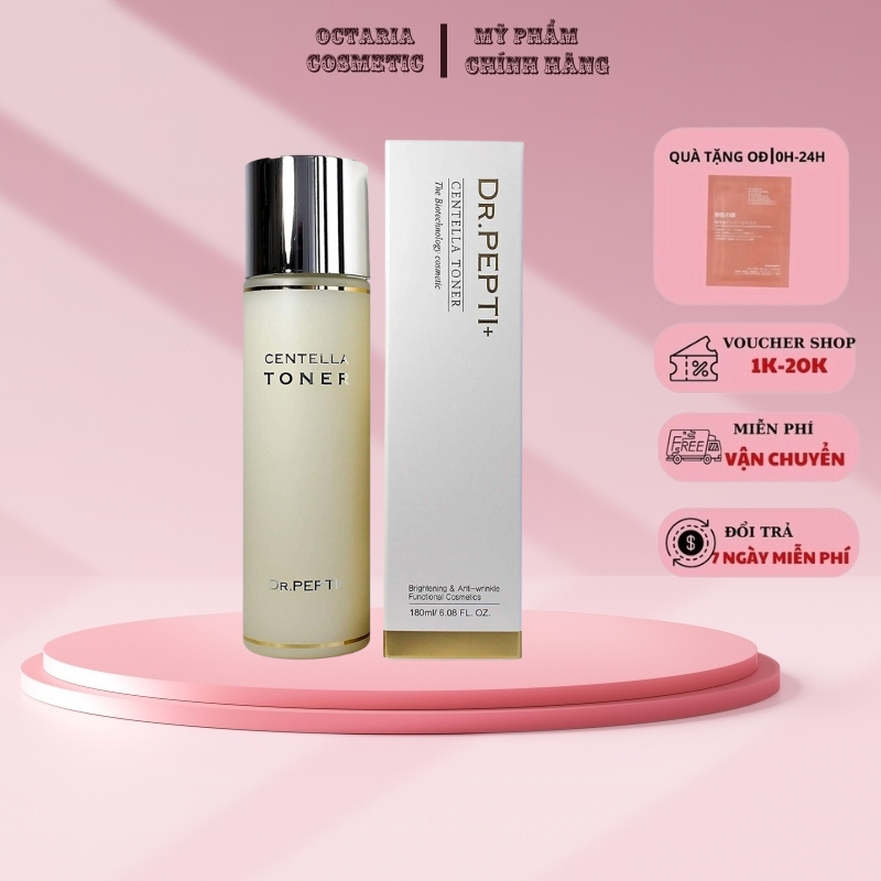 Nước Hoa Hồng Toner Dr.Pepti Centella Giúp Se Khít Lỗ Chân Lông, Dưỡng Da Căng Bóng Hàn Quốc 180ml
