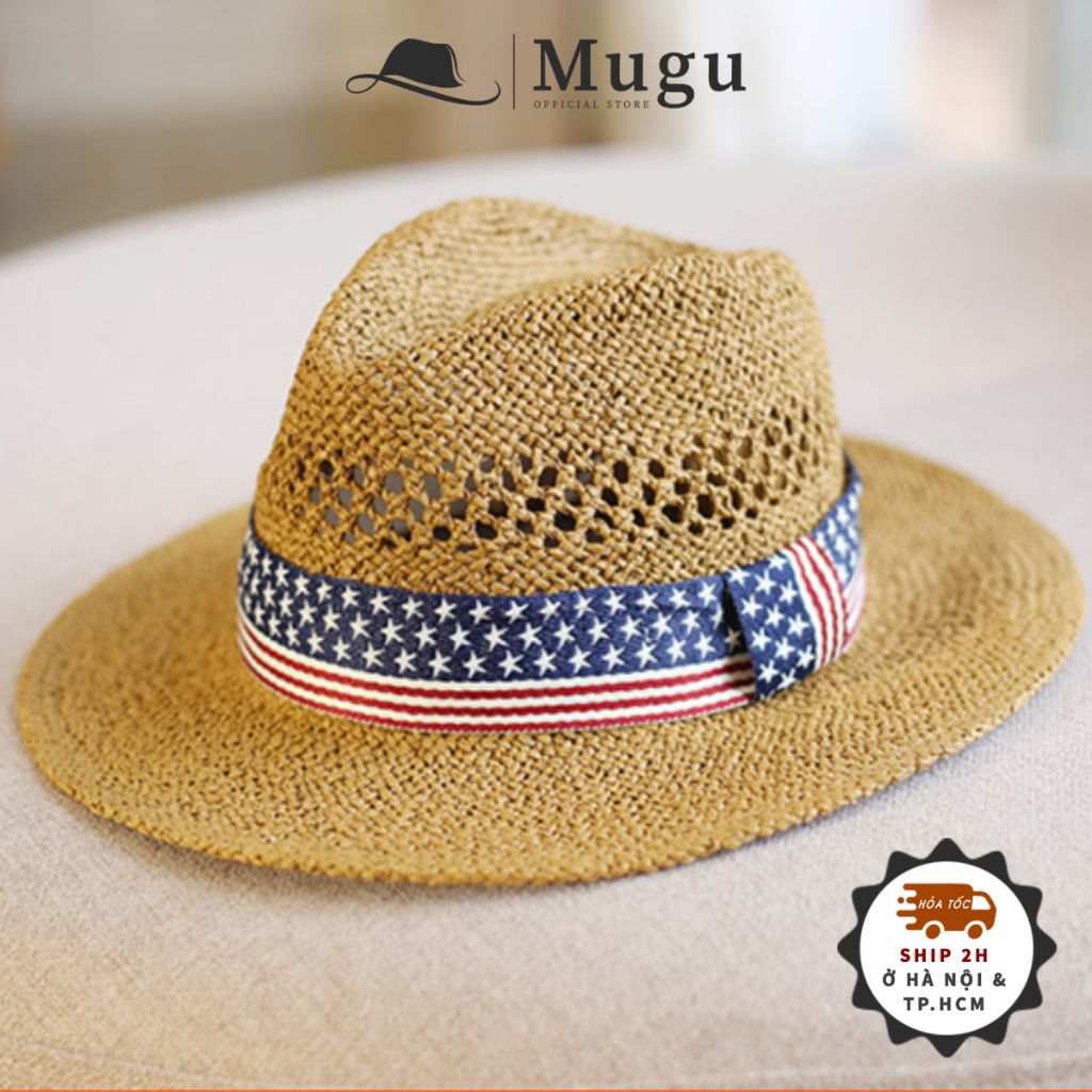 Mũ Phớt Fedora MC14 Nam Nữ Rộng Vành Mugout - Nón Phớt Đi Biển Thoáng Mát Phong Cách Vintage Chất Cói | Mũ Chất HCM