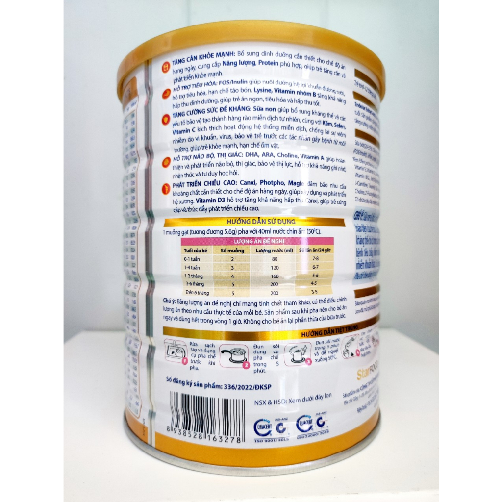 Sữa Endolac Baby Gold   date: 9/2025