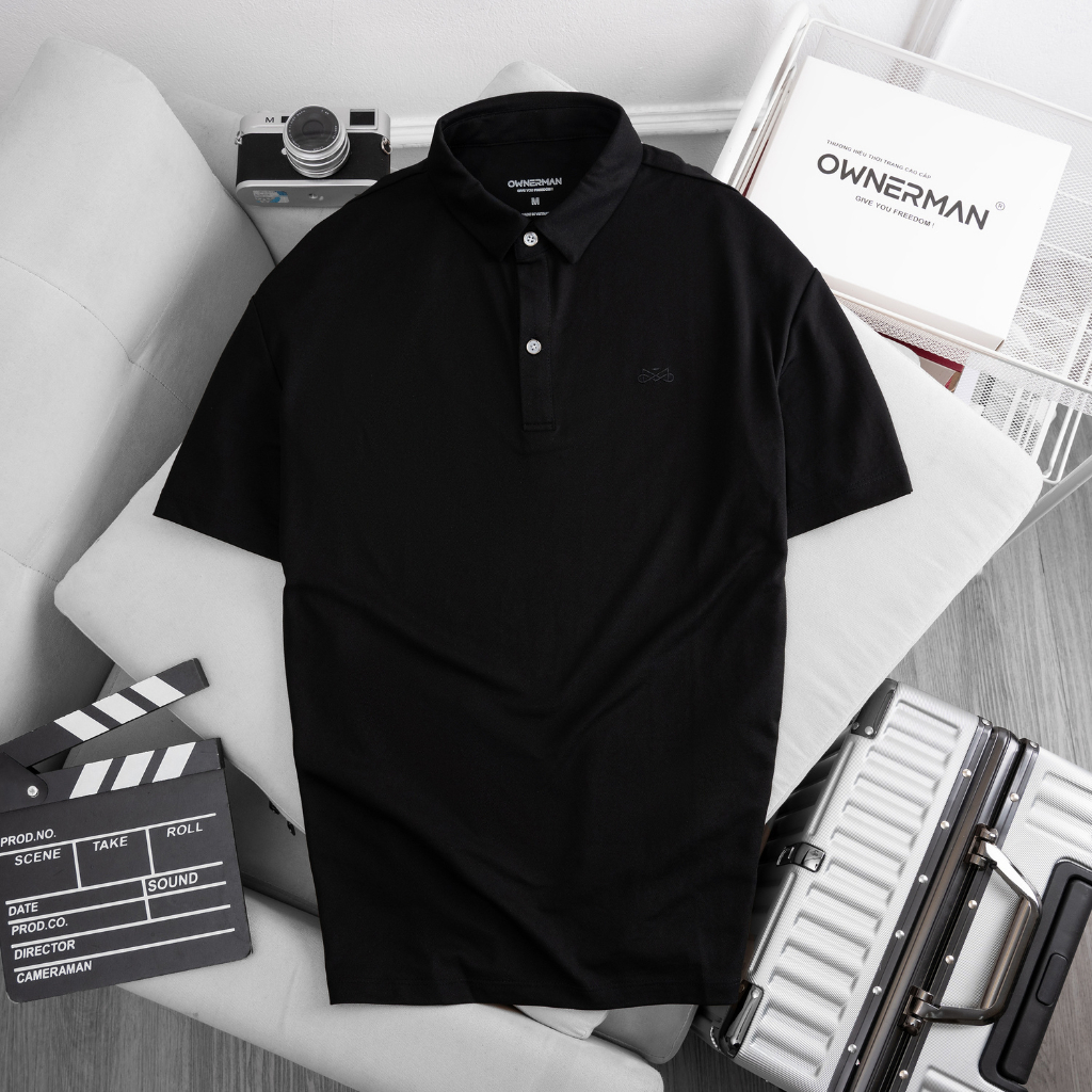 Áo polo oversize OWNERMAN chính hãng áo thun nam nữ unisex cộc tay trẻ trung, năng động vải cotton CVC cao cấp