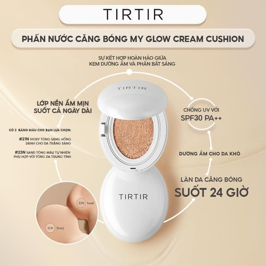Phấn Nước Căng Bóng TIRTIR MY GLOW CREAM CUSHION