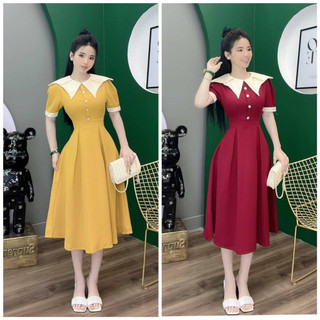ĐẦM TIỂU THƯ TAY PHỒNG DÁNG XÒE THIẾT KẾ XINH XẮN - SHOP LINH TRANG BOUTIQUE