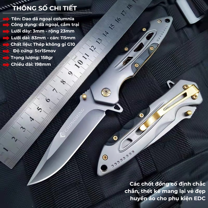 [V2]Dao Gấp Gọt Hoa Quả Đa Năng, Chống Gỉ Sét, Phụ kiện văn phòng phẩm, Đi Dã Ngoại Cực Tốt