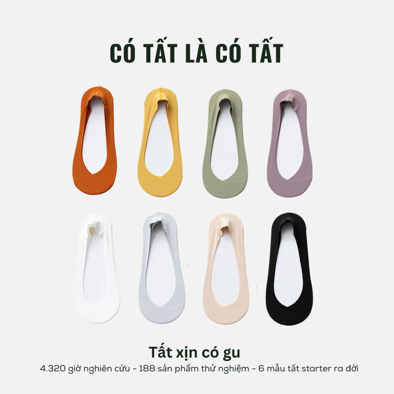 Tất Nửa Bàn Chân Có Tất Là Có Tất cho nữ dòng cotton silk kèm silicone chống tụt gót khi mang giày _ SUMMER