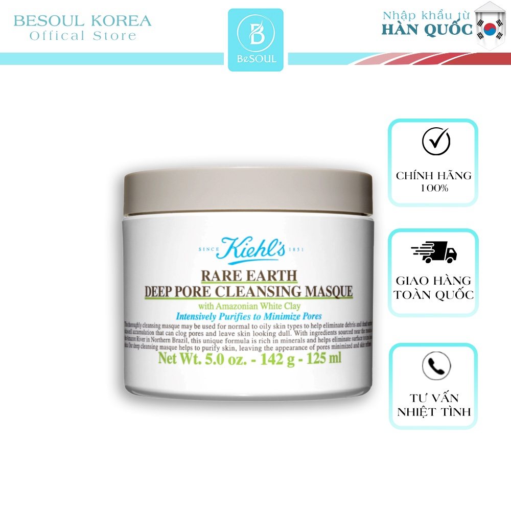 Mặt nạ Kiehl's đất sét Rare Earth Deep Pore Cleansing Masque 125ml