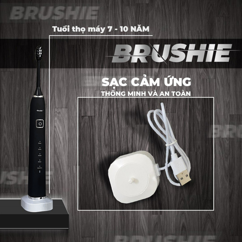 Bàn chải điện Brushie tích hợp máy rửa mặt 5 chế độ, bàn chải phù hợp cho cả người niềng răng | BigBuy360 - bigbuy360.vn