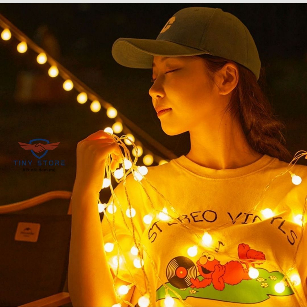Dây led trang trí dã ngoại dài 6m, 40 bóng nguồn USB & PIN