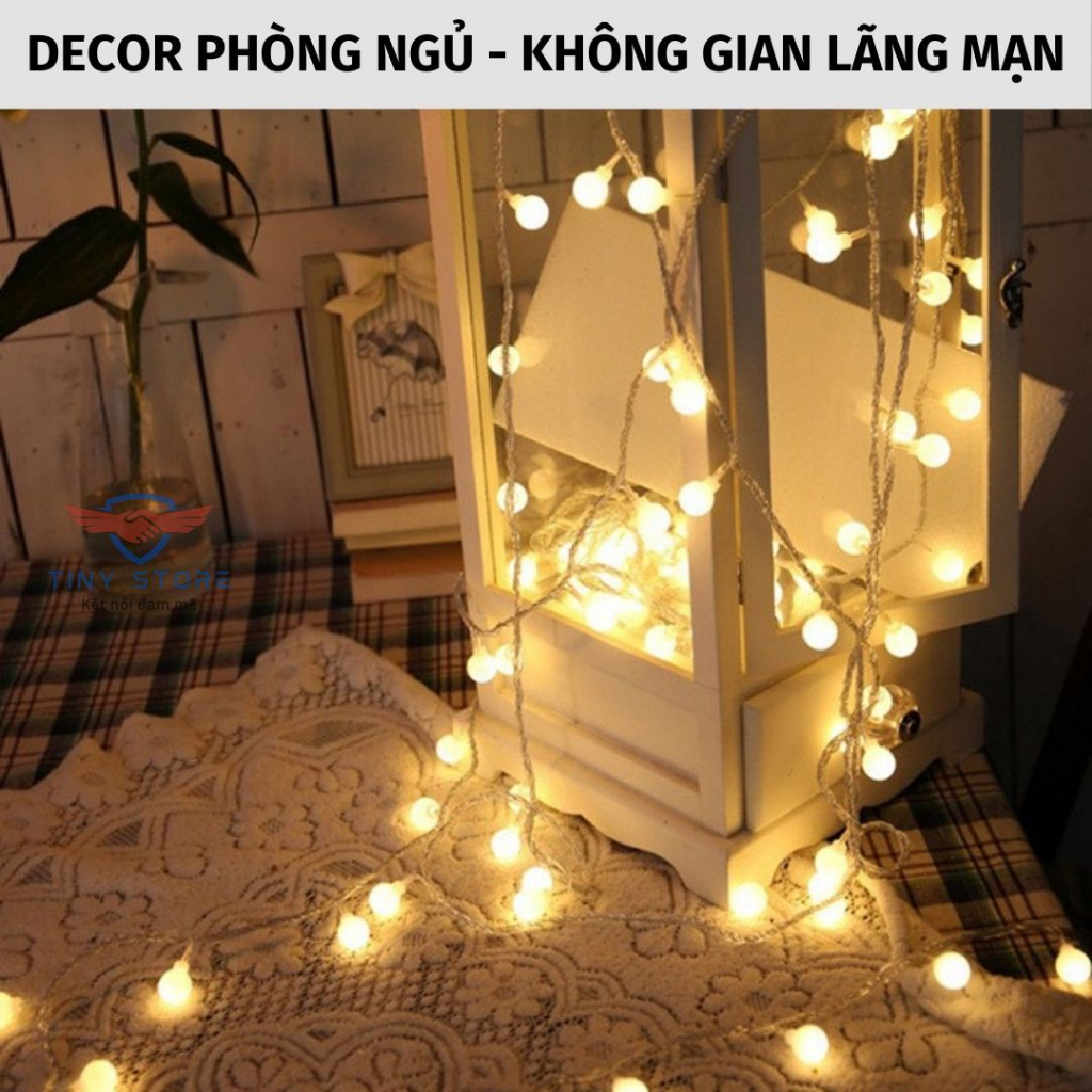 Dây led trang trí dã ngoại dài 6m, 40 bóng nguồn USB & PIN