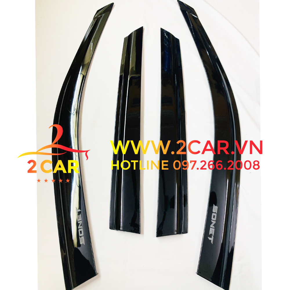 Vè che mưa xe Kia Sonet 2022, 2023 nhựa đen thái cao cấp, dày dặn, sáng bóng