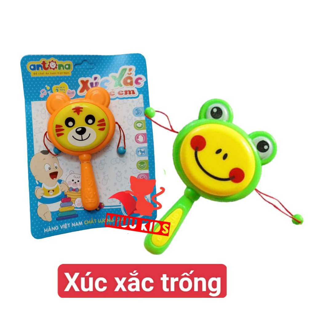 Đồ Chơi Giúp Bé Phát Triển Khả Năng Cầm, Nắm  Tập Nhận Biết Màu Sắc- Xúc Xắc Trống Antona