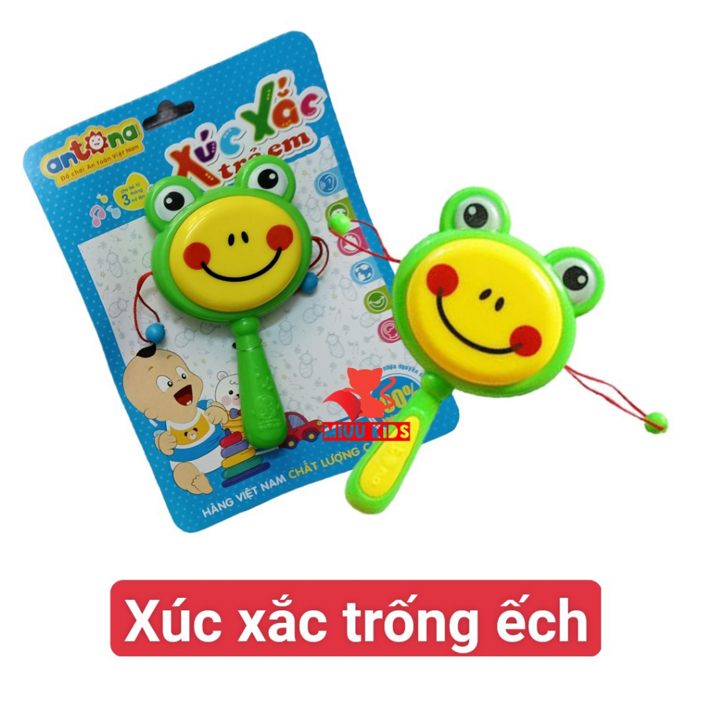 Đồ Chơi Giúp Bé Phát Triển Khả Năng Cầm, Nắm  Tập Nhận Biết Màu Sắc- Xúc Xắc Trống Antona