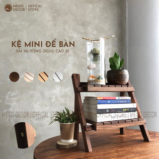 Kệ gỗ mini để bàn 2 tầng giá sách gỗ sồi để bàn decor cao cấp tự lắp ráp