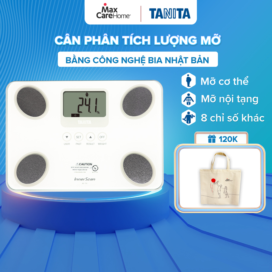 Cân đo chỉ số cơ thể, phân tích lượng mỡ điện tử Tanita BC-731 thương hiệu Nhật Bản,  CHÍNH XÁC bằng công nghệ B.I.A