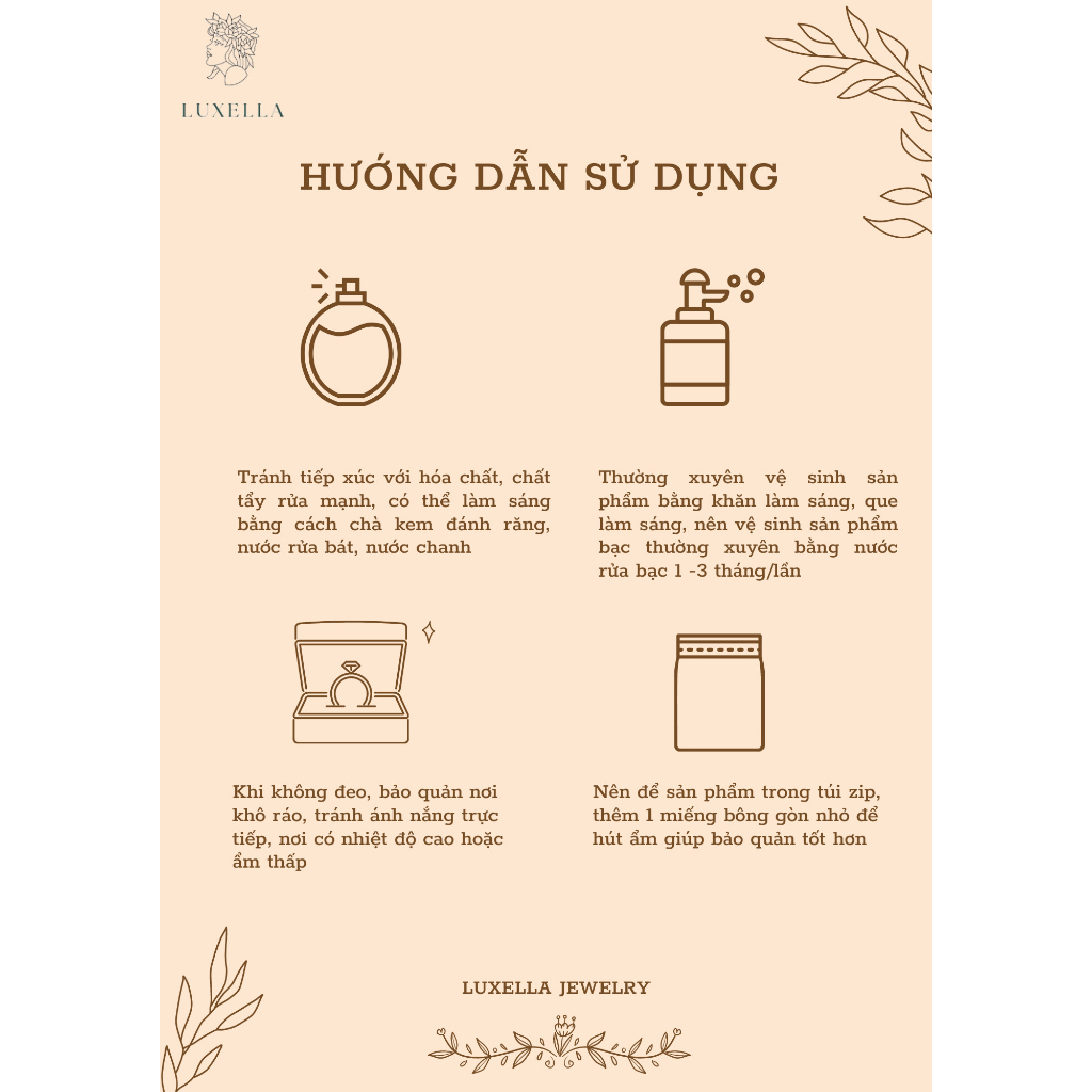 Khuyên tai bạc nữ LUXELLA JEWELRY hình xoắn dạng lò xo cá tính nhiều size Lux051